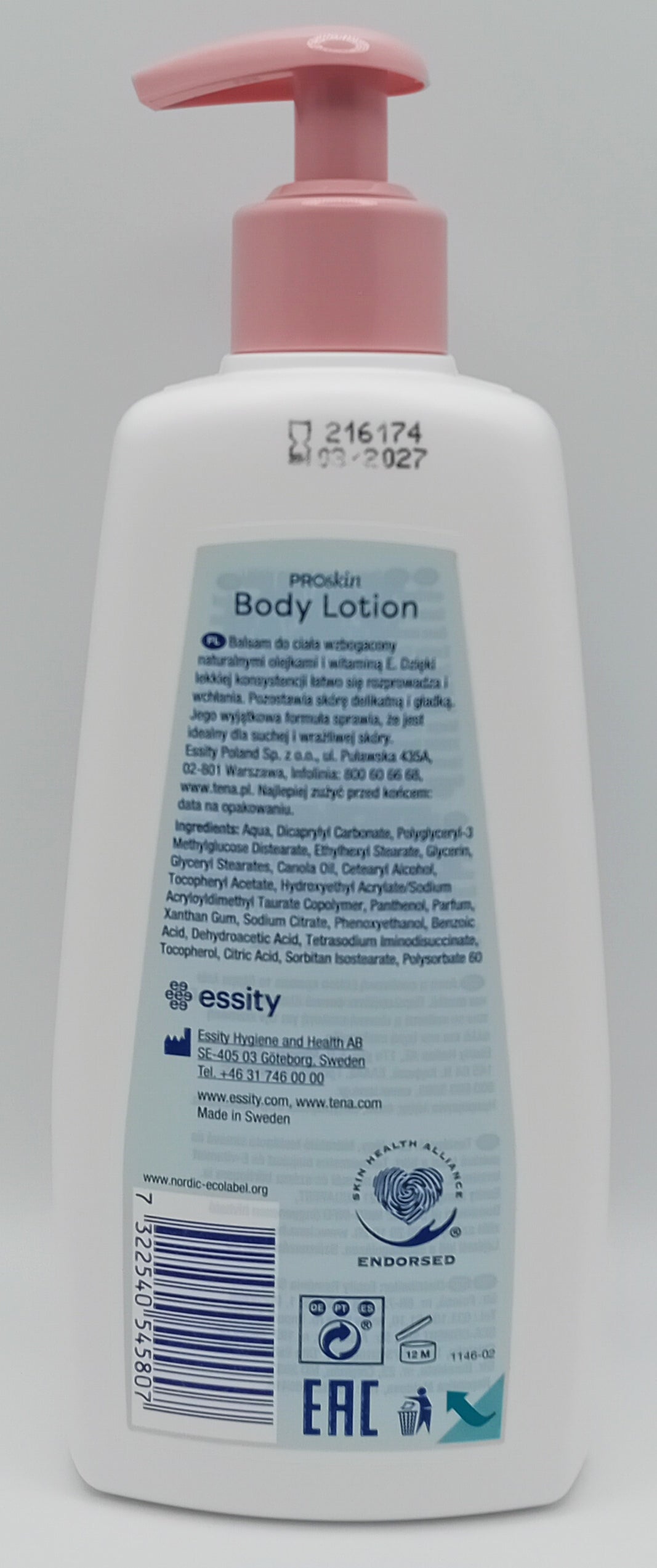 TENA Body Lotion 500ml - Gentle Moisturising Care for Sensitive Skin