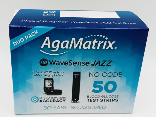 AgaMatrix Wavesense Jazz Duo Test Strips (50)