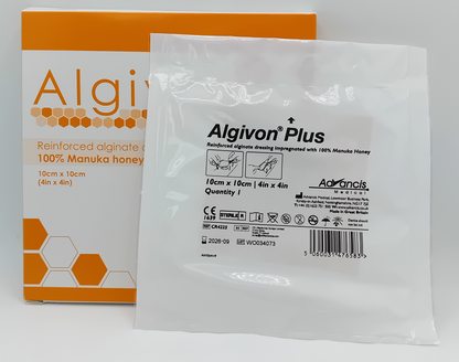 Algivon Plus Reinforced Alginate Dressing Impregnated with 100% Manuka Honey Box of 5