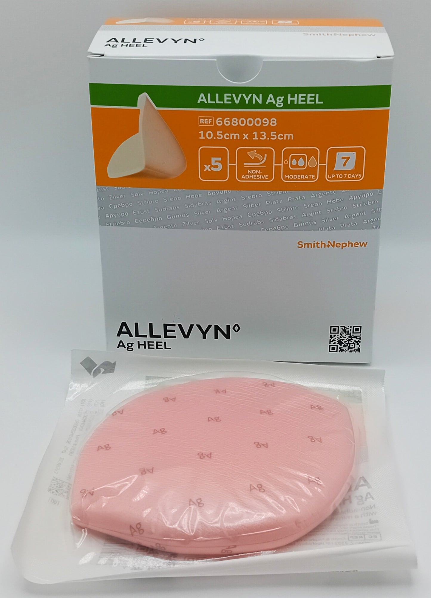 Allevyn AG Heel Foam Dressings 10.5cm x 13.5cm – Sterile Pack of 5