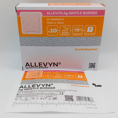 Allevyn AG Gentle Border Antimicrobial Foam Dressing – Box of 10