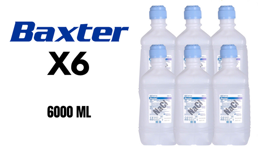 Baxter Sterile 0.9% Sodium Chloride Saline for Irrigation, 1000ml Pack of 6