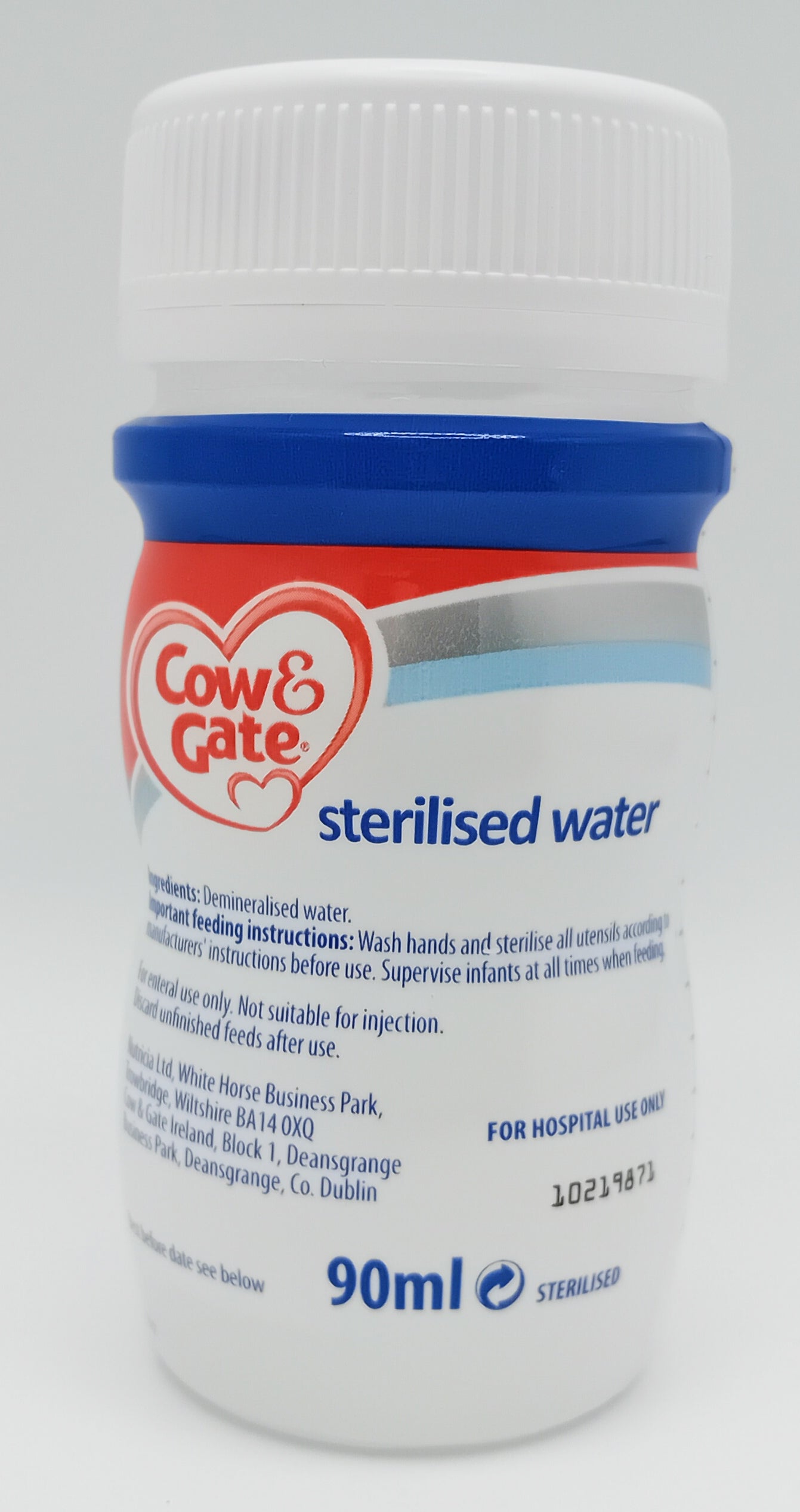 Cow & Gate Sterilised Water 90ml - Box of 24 Bottles