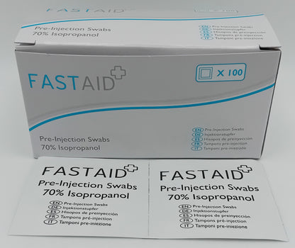 FastAid Pre-Injection Swabs – Box of 100