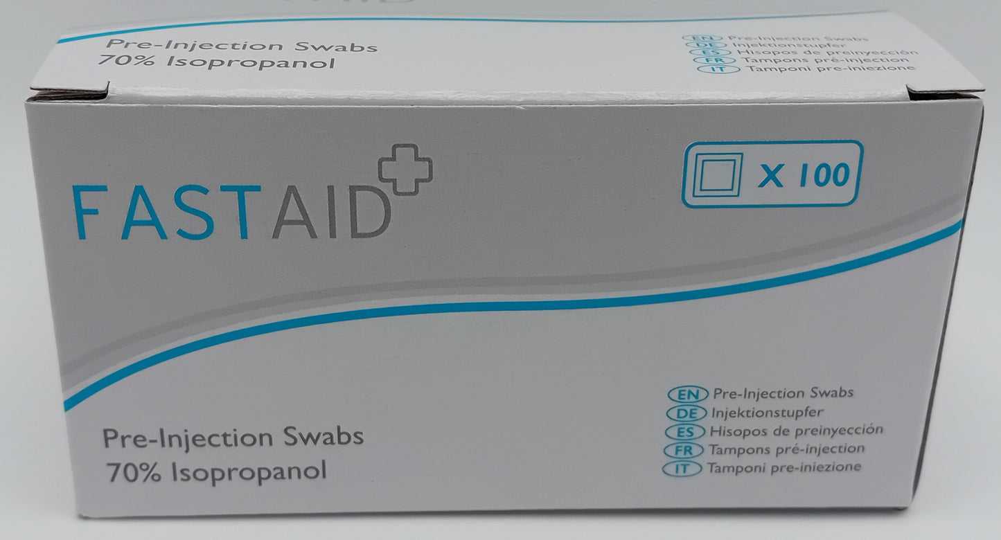 FastAid Pre-Injection Swabs – Box of 100