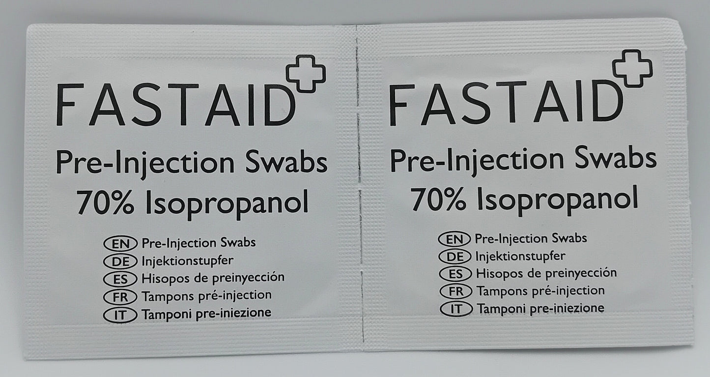 FastAid Pre-Injection Swabs – Box of 100