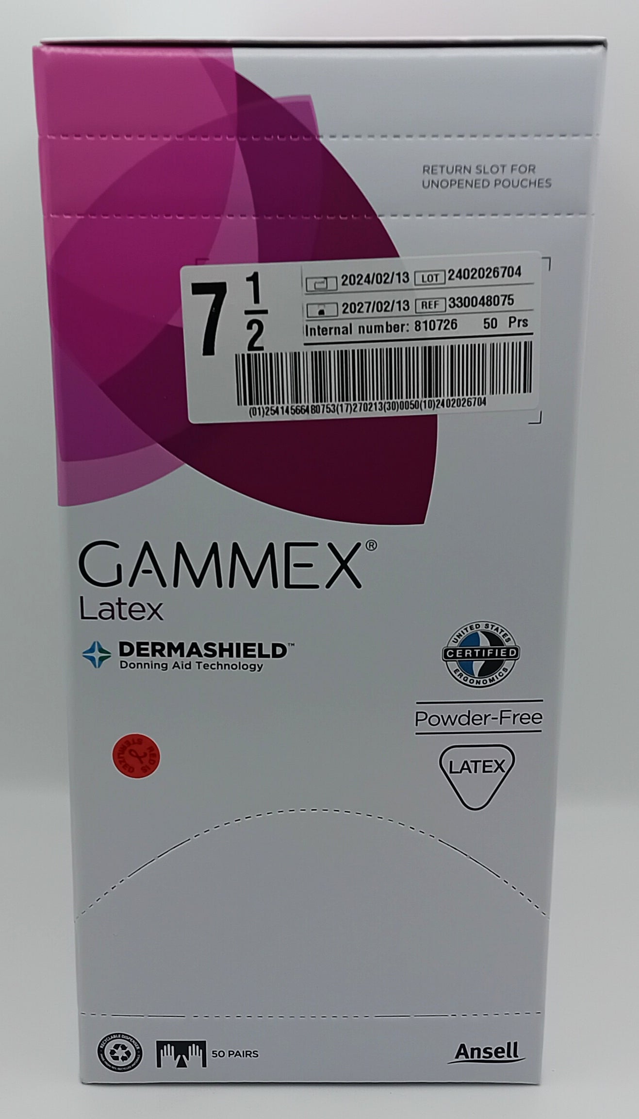 Gammex Latex Surgical Gloves Size 7.5 - Box of 50