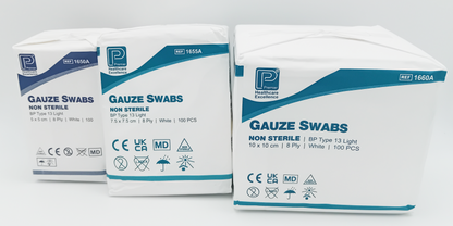 Gauze Swabs Non-Sterile 8 Ply Pack of 100 Swabs