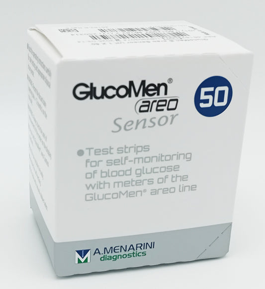 GlucoMen Areo Glucose Test Strips Pack of 50 | Fast & Accurate