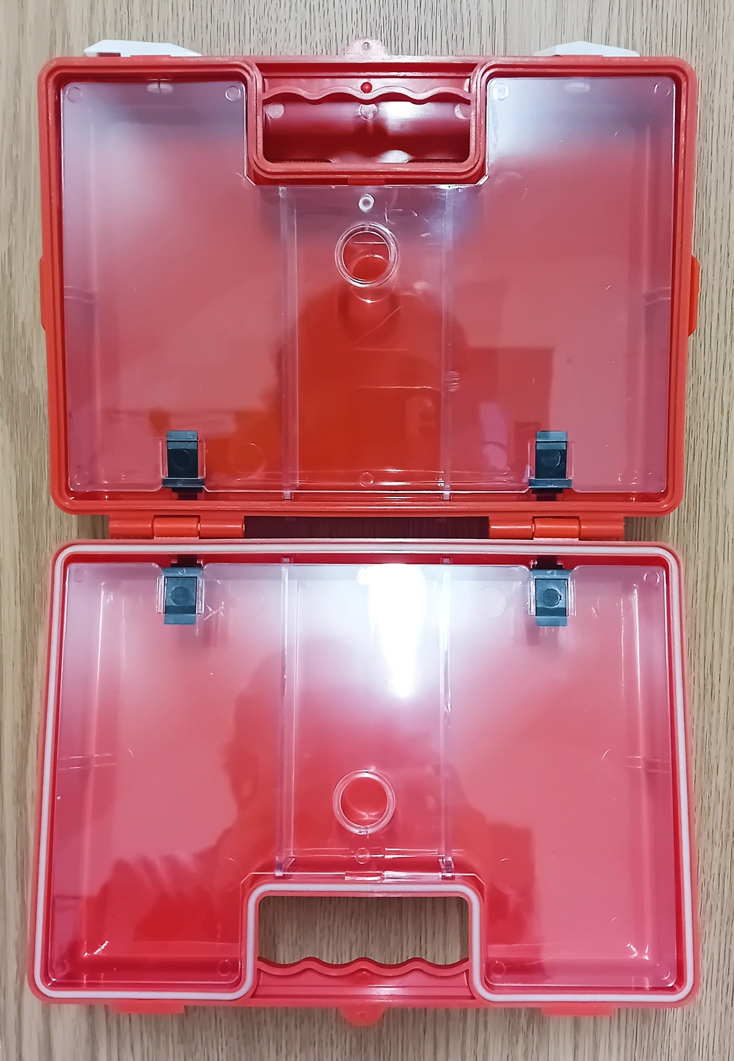 Empty First Aid Box - Red - Durable Storage for Medical Supplies