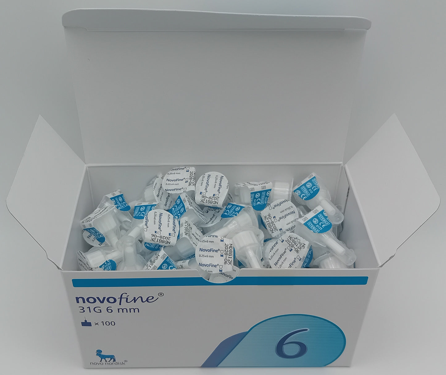 Novofine 31G 6mm Pen Needles - Box of 100 - Compatible with Most Insulin Pens