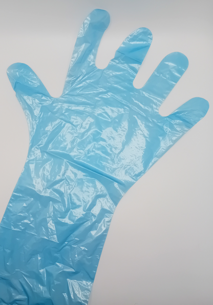 Premier Poly Gauntlet Blue - Pack of 50 - Disposable Gloves