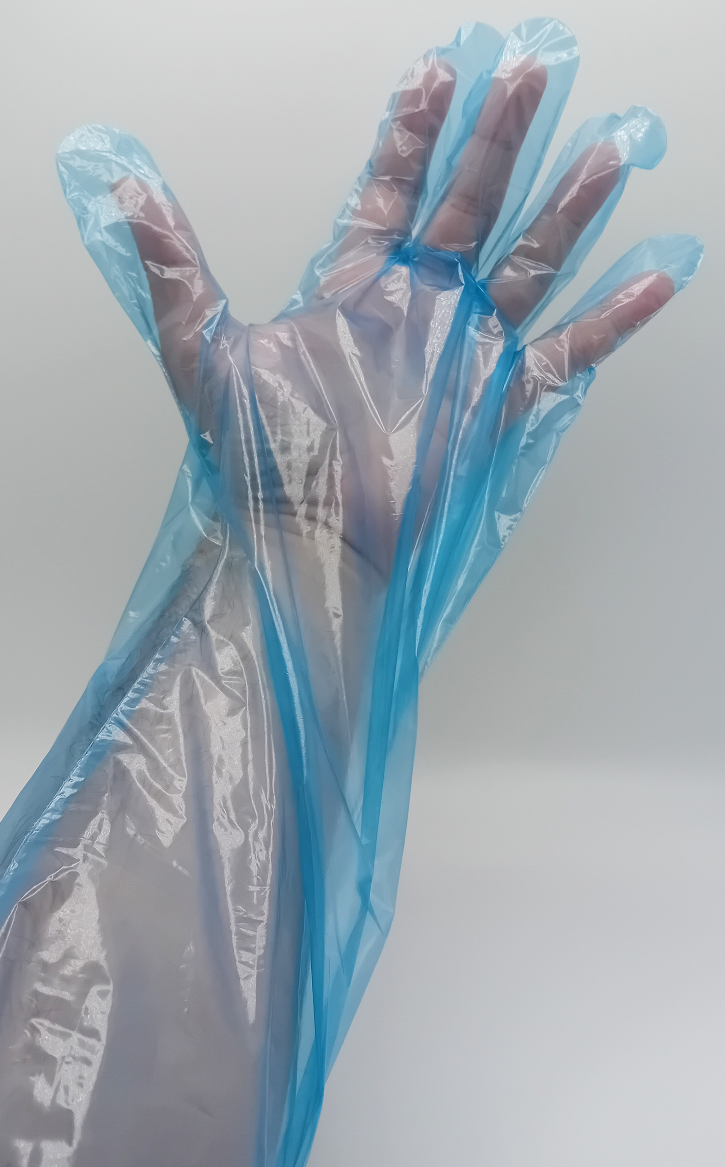 Premier Poly Gauntlet Blue - Pack of 50 - Disposable Gloves