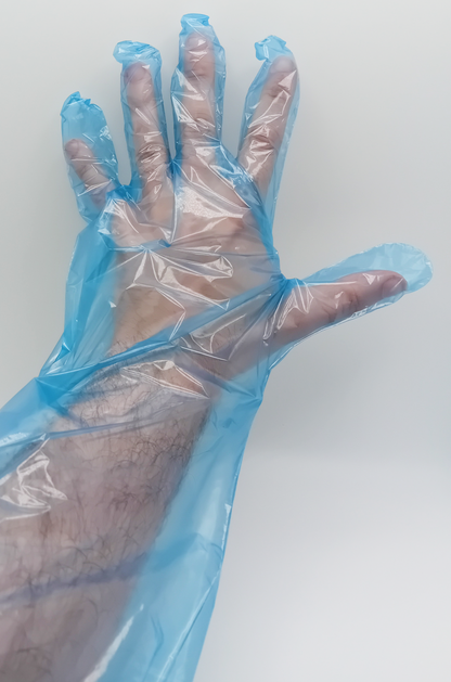 Premier Poly Gauntlet Blue - Pack of 50 - Disposable Gloves