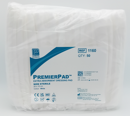 Premier Non-Sterile Dressing Pad 10cm x 20cm - Pack of 50