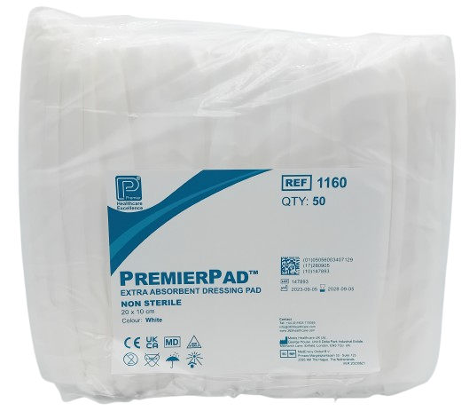 Premier Non-Sterile Dressing Pad 10cm x 20cm - Pack of 50