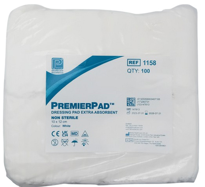 Premier Dressing Pad Non-Sterile 12cm x 10cm - Pack of 100