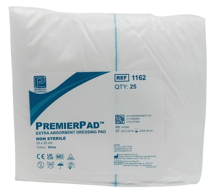 Premier Dressing Pad Non-Sterile 20cm x 20cm - Pack of 25