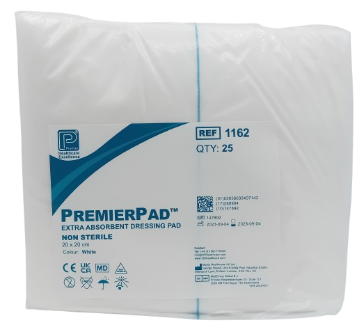 Premier Dressing Pad Non-Sterile 20cm x 20cm - Pack of 25