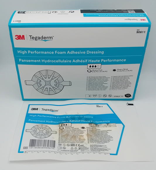 Tegaderm High Performance Foam Adhesive Dressing 10cm x 11cm Box of 10