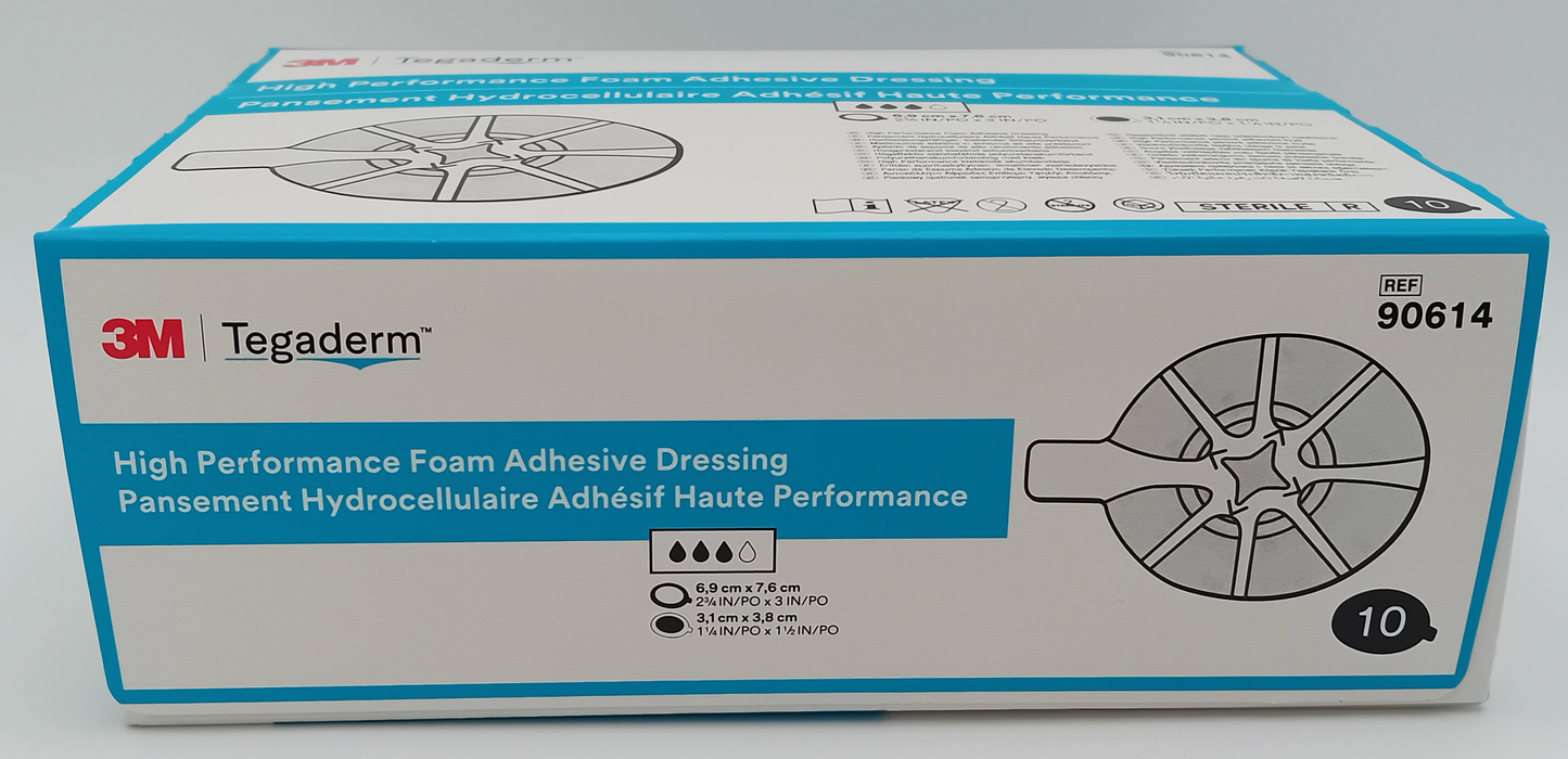 Tegaderm Foam Dressing Oval 6.9cm x 7.6cm - Box of 10