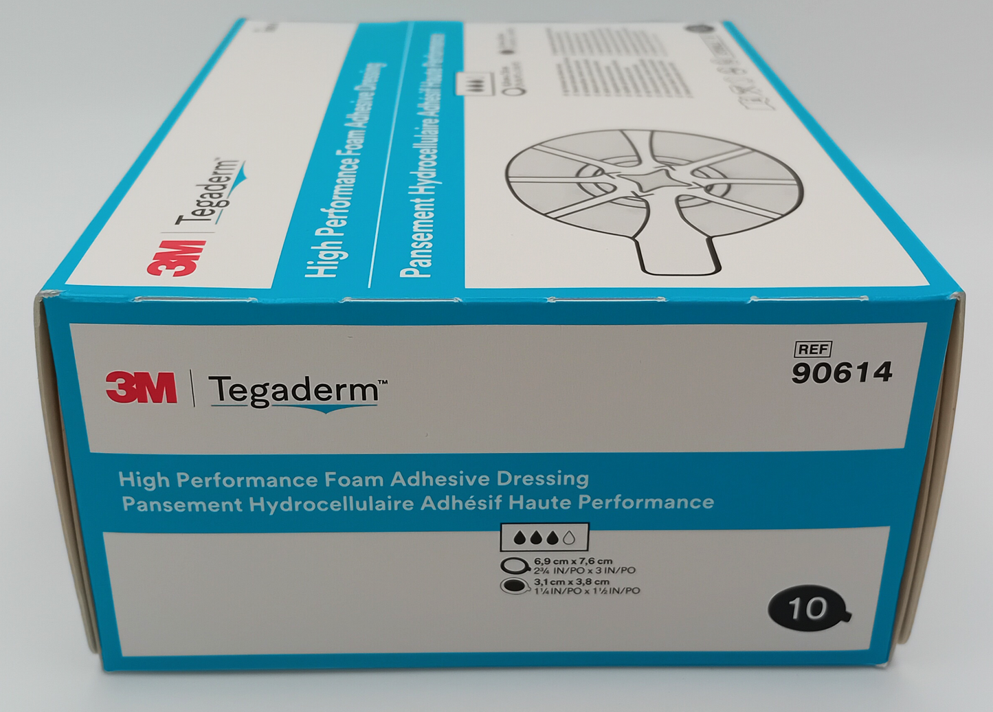 Tegaderm Foam Dressing Oval 6.9cm x 7.6cm - Box of 10