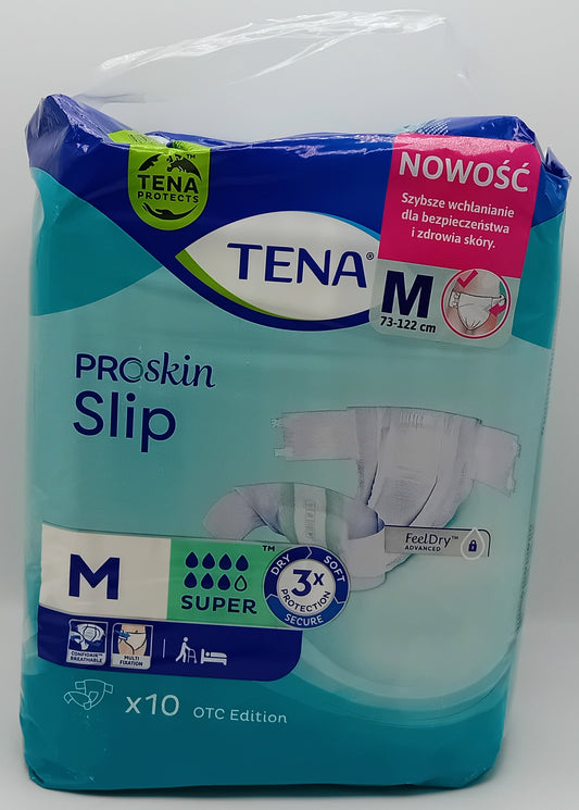 TENA ProSkin Slip Medium - Super Absorbent Incontinence Pads - Pack of 10