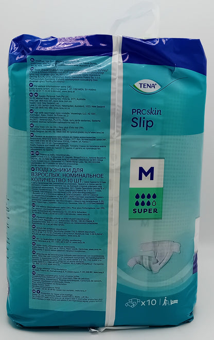 TENA ProSkin Slip Medium - Super Absorbent Incontinence Pads - Pack of 10