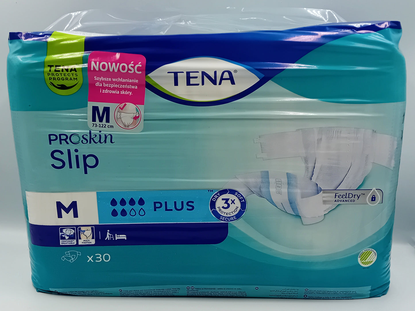 TENA Slip ProSkin Plus Medium – Pack of 30 Incontinence Briefs