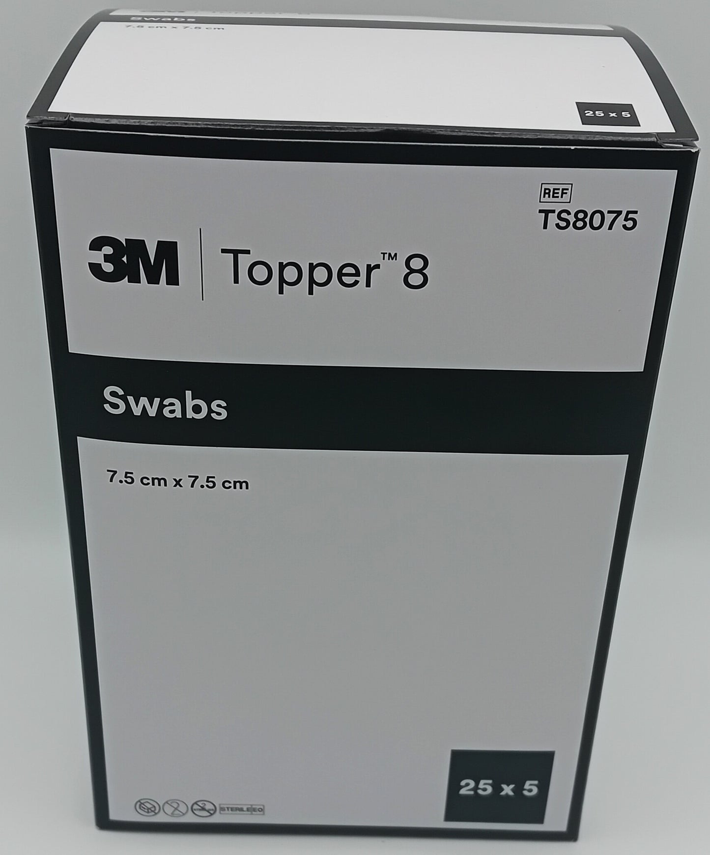 Topper 8 Sterile Swabs 7.5cm x 7.5cm - Box of 25 Pouches (5 Swabs Per Pouch)