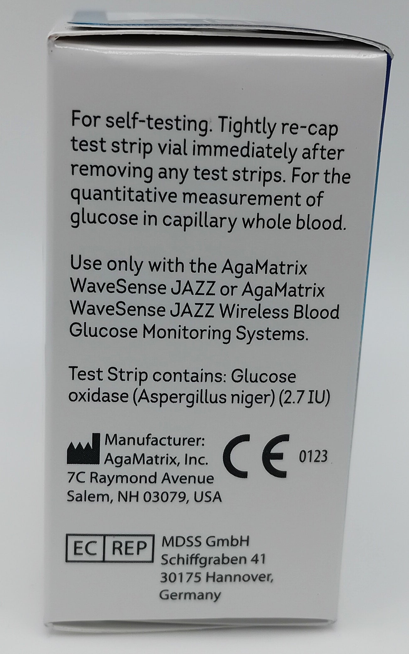 AgaMatrix WaveSense JAZZ Blood Glucose Test Strips - Box of 50