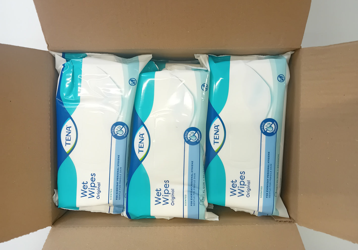 Tena Wet Wipes Original 30x20cm XL x48 wipes - Box of 12