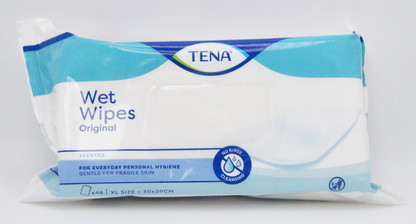 Tena Wet Wipes Original 30x20cm XL x48 wipes