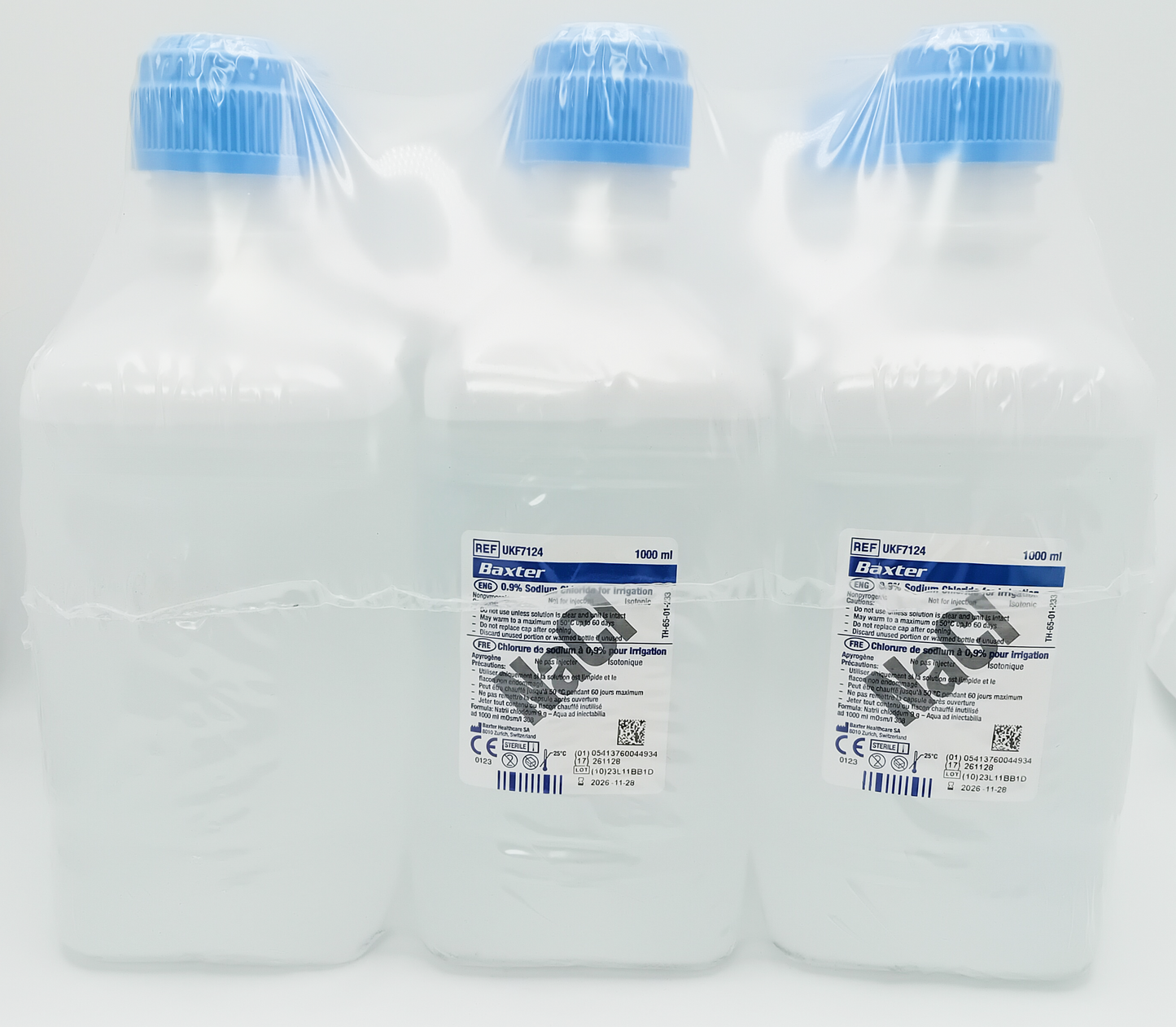 Baxter Sterile 0.9% Sodium Chloride Saline for Irrigation, 1000ml Pack of 6